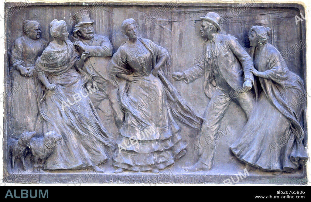 LORENZO COULLAUT VALERA (1876-1932). MONUMENTO A LOS SAINETEROS MADRILEÑOS- 1913 - LA VERBENA DE LA PALOMA-SAINETE DE RICARDO DE LA VEGA.