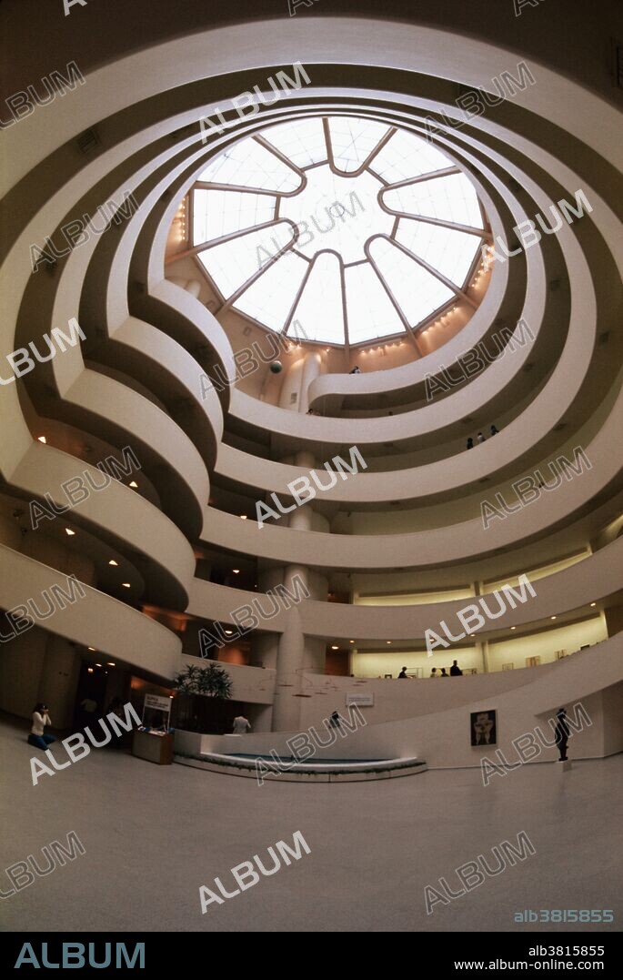Interior of the Guggenheim Museum in New York City, designed by Frank Lloyd Wright.