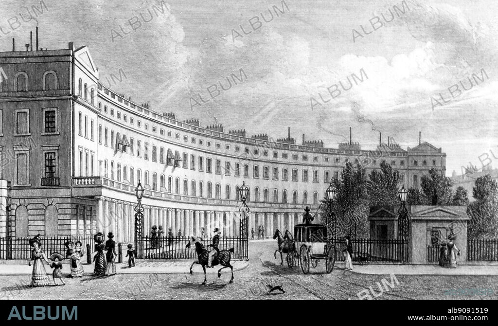 East side of Park Crescent by John Nash, engraved by J. Redway after Thomas H. Shepherd - The Royal Institute of British Architects, London. ©TopFoto.