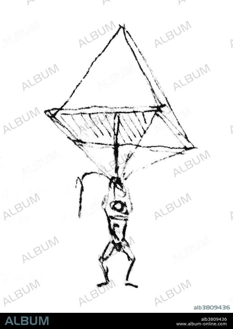 The earliest evidence for the parachute dates back to the Renaissance period. The oldest parachute design appears in an anonymous manuscript from 1470s Renaissance Italy, showing a free-hanging man clutching a cross bar frame attached to a conical canopy. Shortly after, a more sophisticated parachute was sketched by the polymath Leonardo da Vinci in his Codex Atlanticus, 1485. Da Vinci's scale of the parachute is in a more favorable proportion to the weight of the jumper. His canopy was held open by a square wooden frame, which alters the shape of the parachute from conical to pyramidal. According to the historian of technology Lynn White, these conical and pyramidal designs, much more elaborate than early artistic jumps with rigid parasols in Asia, mark the origin of "the parachute as we know it.".