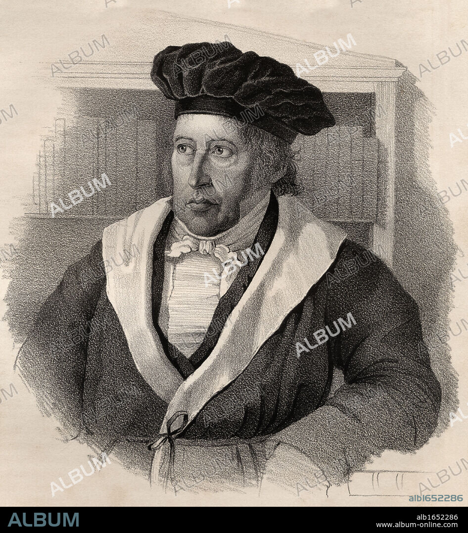 Georg Wilhelm Friedrich Hegel,1770-1831. German philosopher.19th century lithograph by Em. Baerentzen & Co.From the book "Figaro. Journal of Literature,Art and Music" by Georg Garstensen. Published 1841.