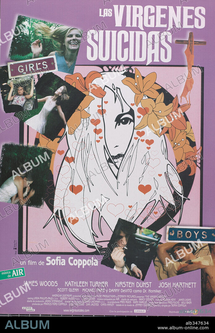 Poster de LAS VÍRGENES SUICIDAS, 1999 (THE VIRGIN SUICIDES), dirigida por SOFIA COPPOLA. Copyright ZOETROPE STUDIOS.