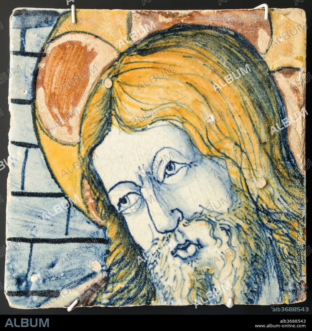 FRANCISCO NICULOSO PISANO. Niculoso Francisco Pisano / "Azulejo", 1503-1523, Cerámica (Terracota pintada), 13 x 13 cm.