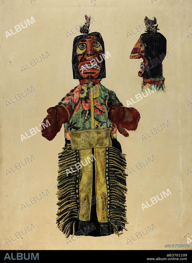 DAVID RAMAGE. Hand Puppet. Dated: c. 1936. Dimensions: overall: 50 x 38.4 cm (19 11/16 x 15 1/8 in.). Medium: watercolor, graphite, and gouache on paperboard.