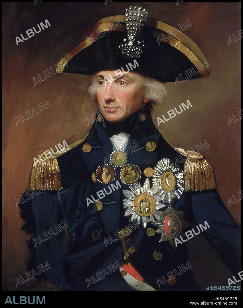 Horatio Nelson, 1st Viscount Nelson, 1st Duke of Bronté, KB (29 September 1758–21 October 1805) was an English flag officer famous for his service in the Royal Navy, particularly during the Napoleonic Wars. He was noted for his inspirational leadership and having a superb grasp of strategy and unconventional tactics, which resulted in a number of decisive naval victories. He was wounded several times in combat, losing one arm and the sight in one eye. Of his several victories, the most well known and notable was The Battle of Trafalgar in 1805, at the end of which he was shot and killed.