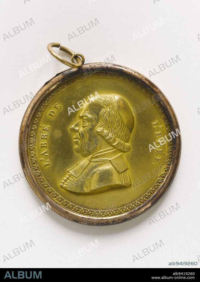 Charles-Michel de L'Épée, born Charles-Michel Lespée (1712-1789), precursor of specialized education for the deaf, 1801, Liénard, P. G., Engraver of medals, In 1801, Numismatic, Medal, Diameter: 4.6 cm, Weight (type size): 12.07 g.