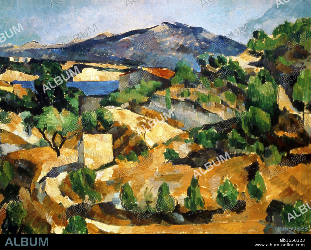 The Francois Zola Dam', 1877-1878. Oil on canvas. Paul Cezanne (1839-1906) French Post-Impressionist painter. Landscape Mountains Water Aix-en-Provence France.