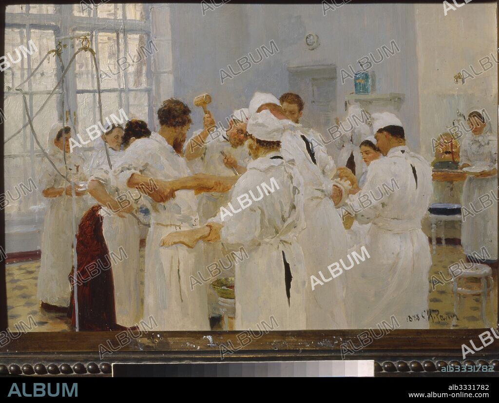 ILYA YEFIMOVICH REPIN. The Surgeon Evgeny Pavlov in an operating room.