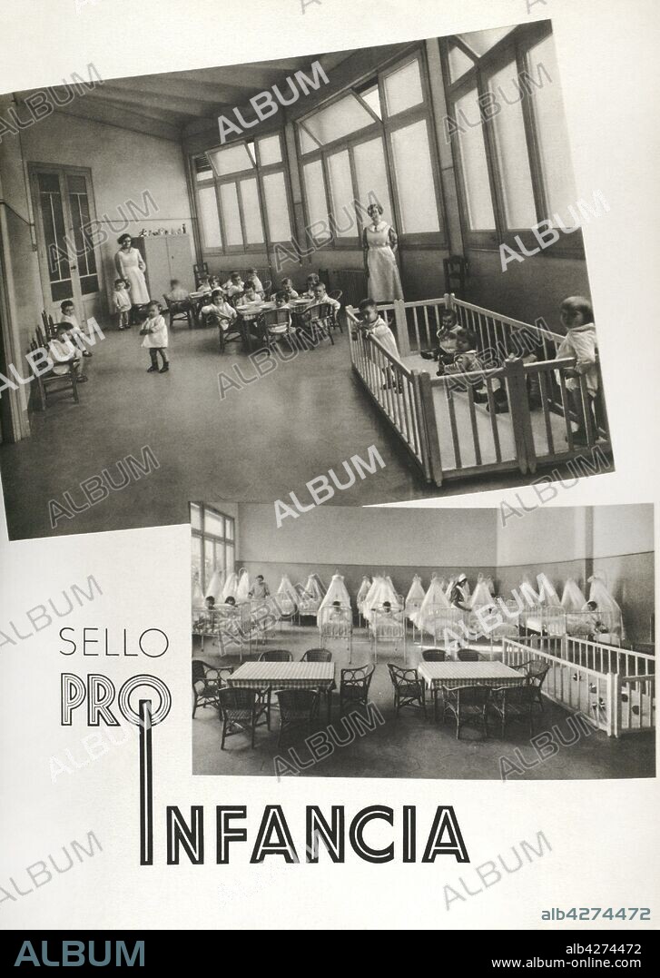 Revista "Nova Iberia", número 2, febrero de 1937. Revista del Comissariat de Propaganda de la Generalitat de Catalunya, editada entre enero y abril de 1937. Su finalidad consistía en explicar las actividades de la Cataluña republicana, y concienciamiento de la población. "Sello Pro-Infancia". Institución patrocinada por la Generalitat que, con el importe de la venta del sello, creaba guarderías para los niños". Artículo firmado por Antoni Alier Torrents. Artículo firmado por Gaston Desheures. Biblioteca Histórico-Militar de Barcelona. Cataluña. España.