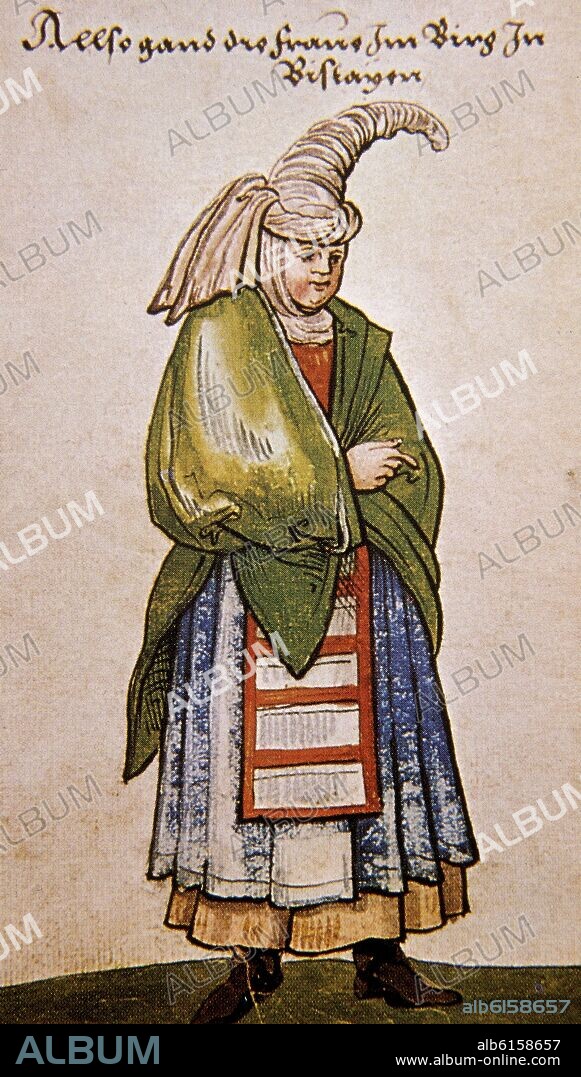 CHRISTOPHE WEIDITZ (1500-1559). MONTANESA VIZCAINA - 1529 - CODICE DE LOS TRAJES - TRACHTENBUCH - RENACIMIENTO ALEMAN.