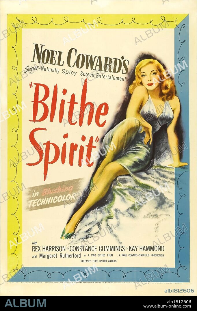 Poster of BLITHE SPIRIT, 1945, directed by DAVID LEAN. Copyright TWO CITIES/CINEGUILD.