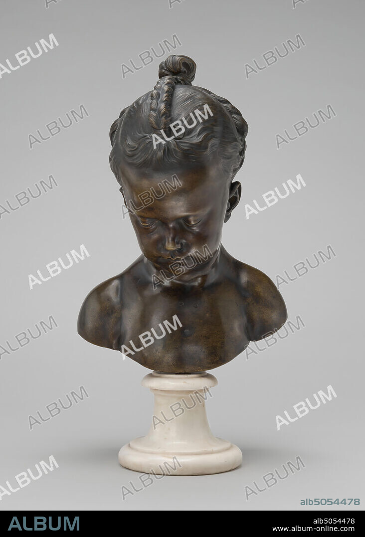 Jacques-François-Joseph Saly, (artist), French, 1717 - 1776, Bust of a Little Girl, model 1744, cast probably 1750/1753, bronze, overall: 37 x 25.2 x 19.7 cm (14 9/16 x 9 15/16 x 7 3/4 in.).