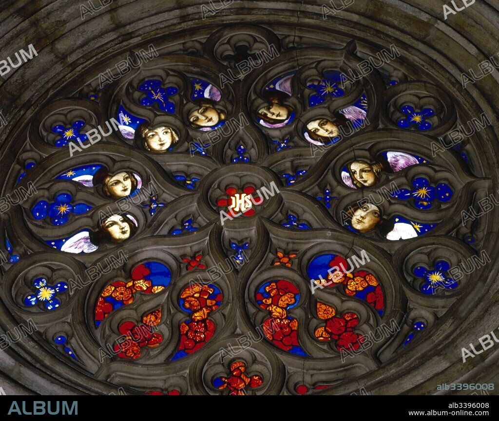 Rosetón de la Capilla de Sant Jordi. Realizado entre 1536-1540. Palacio de la Generalitat de Cataluña. Barcelona.