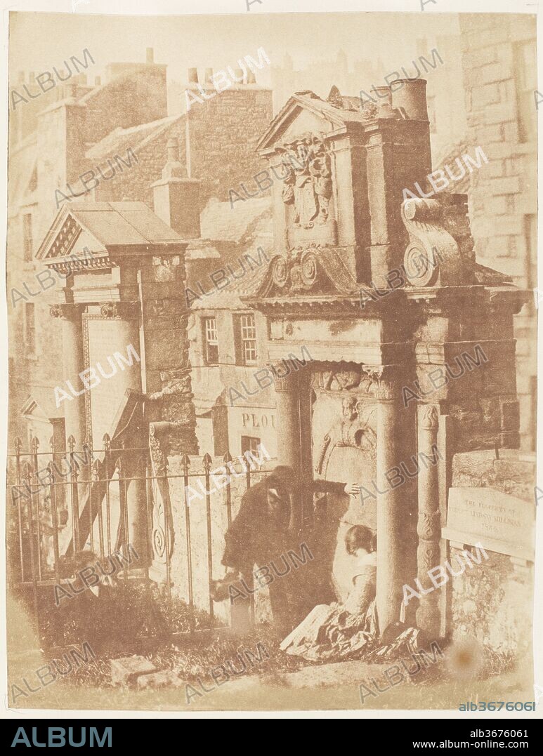 ROBERT ADAMSON and DAVID OCTAVIUS HILL. Edinburgh. Greyfriars' Churchyard. Artist: David Octavius Hill (British, Perth, Scotland 1802-1870 Edinburgh, Scotland); Robert  Adamson (British, St. Andrews, Scotland 1821-1848 St. Andrews, Scotland). Photography Studio: Hill and Adamson (British, active 1843-1848). Date: 1843-47.