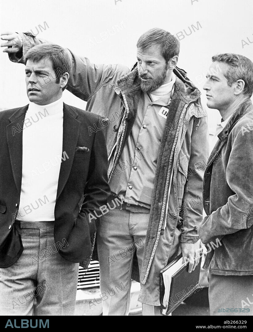 JAMES GOLDSTONE, PAUL NEWMAN and ROBERT WAGNER in WINNING, 1969, directed by JAMES GOLDSTONE. Copyright UNIVERSAL PICTURES.