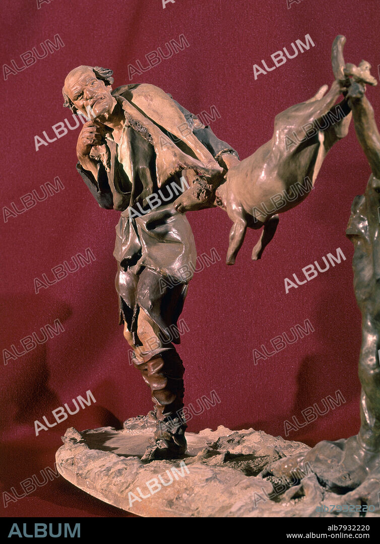 FRANCISCO SALZILLO. EL DESPELLEJADOR - FIGURILLA DE BELEN - SIGLO XVIII - FIGURILLA DE BELEN.