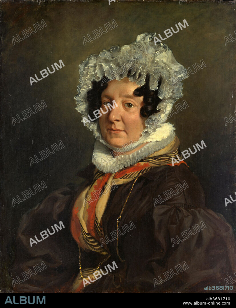 EUGENE DELACROIX. Madame Henri François Riesener (Félicité Longrois, 1786-1847). Artist: Eugène Delacroix (French, Charenton-Saint-Maurice 1798-1863 Paris). Dimensions: 29 1/4 x 23 3/4 in. (74.3 x 60.3 cm). Date: 1835.
Delacroix rarely portrayed anyone other than his closest family and friends. His affection for Madame Riesener, an aunt by marriage, is expressed through the frank tenderness of this portrait. She was once known for her beauty: some thirty years before the date of this portrait she served as a lady-in-waiting to empress Josephine, and having caught Napoleon's eye, engaged in a brief liaison with him. After she died, Delacroix wrote to George Sand, "each of the beings necessary to our existence who disappears, takes away with him a whole world of feelings that no other relationship can revive.".