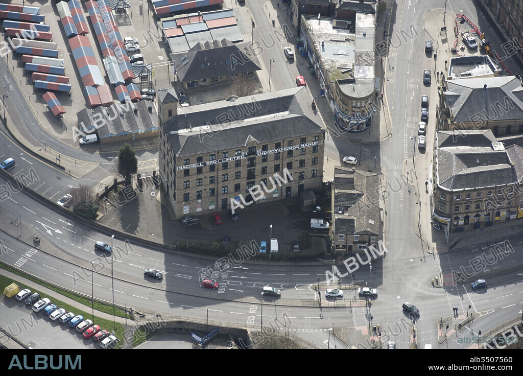 HISTORIC ENGLAND. Former Machell Bros Limited shoddy and mungo manufacturers mill, established in 1856, now converted into flats, Dewsbury, Yorkshire, 2019.