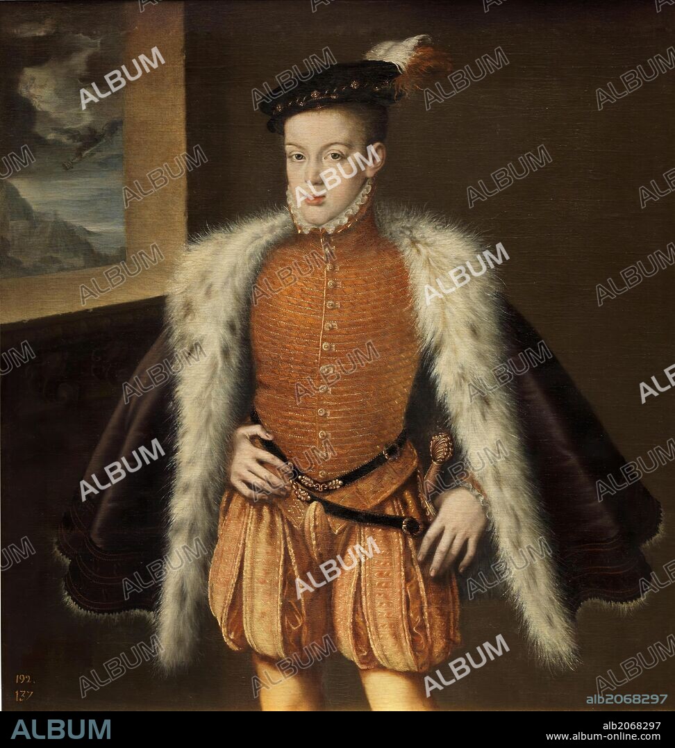 ALONSO SÁNCHEZ COELLO. Alonso Sánchez Coello / 'El príncipe don Carlos', 1555-1559, Escuela Española, Óleo sobre Lienzo, 109 cm x 95 cm, P01136.