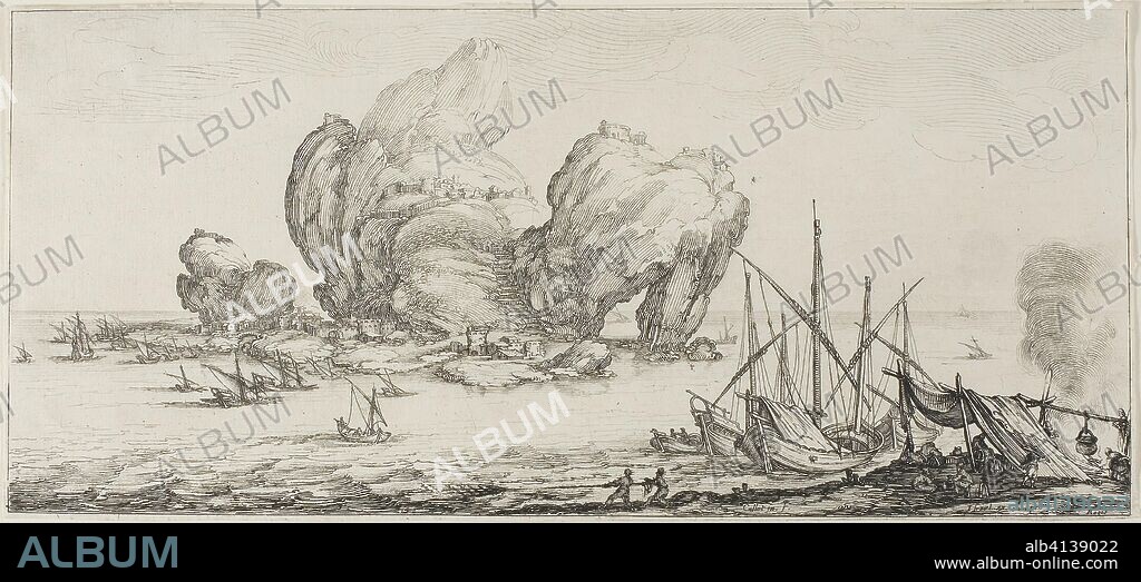 The Naval Battle, from Various Scenes Designed in Florence. Jacques Callot; French, 1592-1635. Date: 1618-1620. Dimensions: 110 × 245 mm (image). Etching on paper. Origin: France.