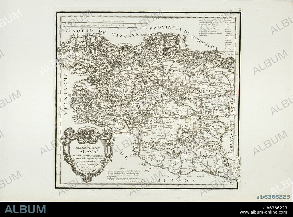 LOPEZ TOMAS. MAPA : DIVIDIDO EN SEIS QUADRILLASDE PROVINCIA DE ALAVA, REEDITADO EN 1816/1818.