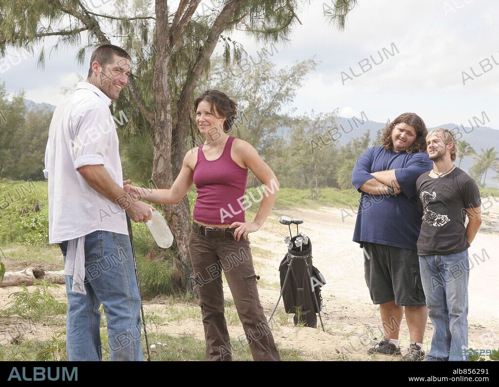 DOMINIC MONAGHAN, EVANGELINE LILLY, JORGE GARCIA y MATTHEW FOX en PERDIDOS, 2004 (LOST). Copyright ABC / PEREZ, MARIO.