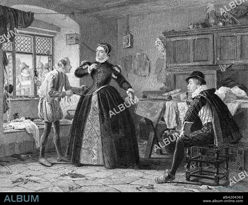The Works of Shakspere (Imperial Edition) edited by Charles Knight. Published by Virtue & Co Ltd 1870. William Shakespeare. Fine art print. The Lady's Taylor. King Henry IV second-part.Artist C.w.Sharp.