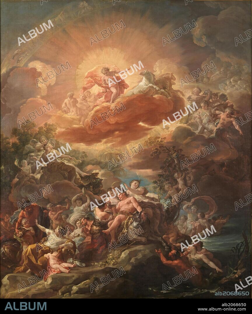 Corrado Giaquinto / 'El nacimiento del Sol y el triunfo de Baco', Hacia 1761, Escuela Italiana, Óleo sobre Lienzo, 168 cm x 141,5 cm, P00103.