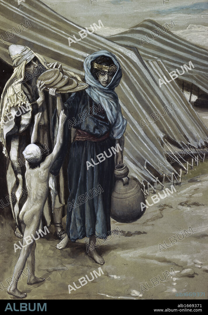 Hagar Departeth from Abraham  James Tissot (1836-1902/French)  Watercolor on paper  Jewish Museum, New York.