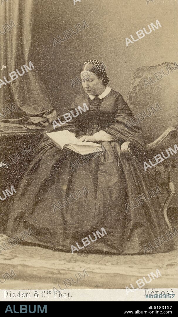 ANDRE ADOLPHE EUGENE DISDERI (1819-1889). P- RETRATO DE LA CONDESA DE MONTEMOLIN - FOTOGRAFIA EN BLANCO Y NEGRO - S XIX.