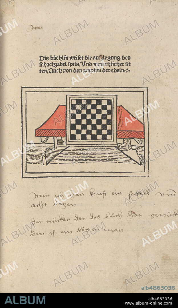 JACOBUS DE CESSOLIS. The Book of Chess, 1483.