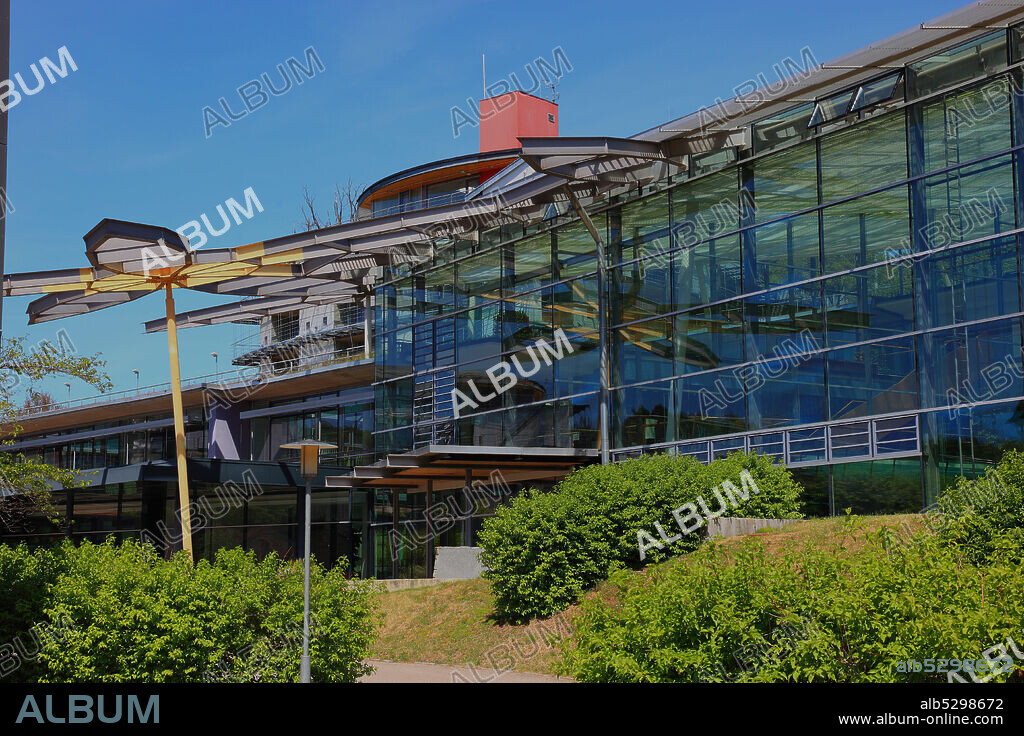 Terrace Therme in Bad Colberg, place with mineral spring spa treatment, Heldburger country Heldburg, Hildburghausen, Thuringia, Germany  /  Terassentherme, Bad Colberg, Ort mit Heilquellenkurbetrieb, Heldburger Land, Heldburg, Landkreis Hildburghausen, Thueringen, Deutschland.