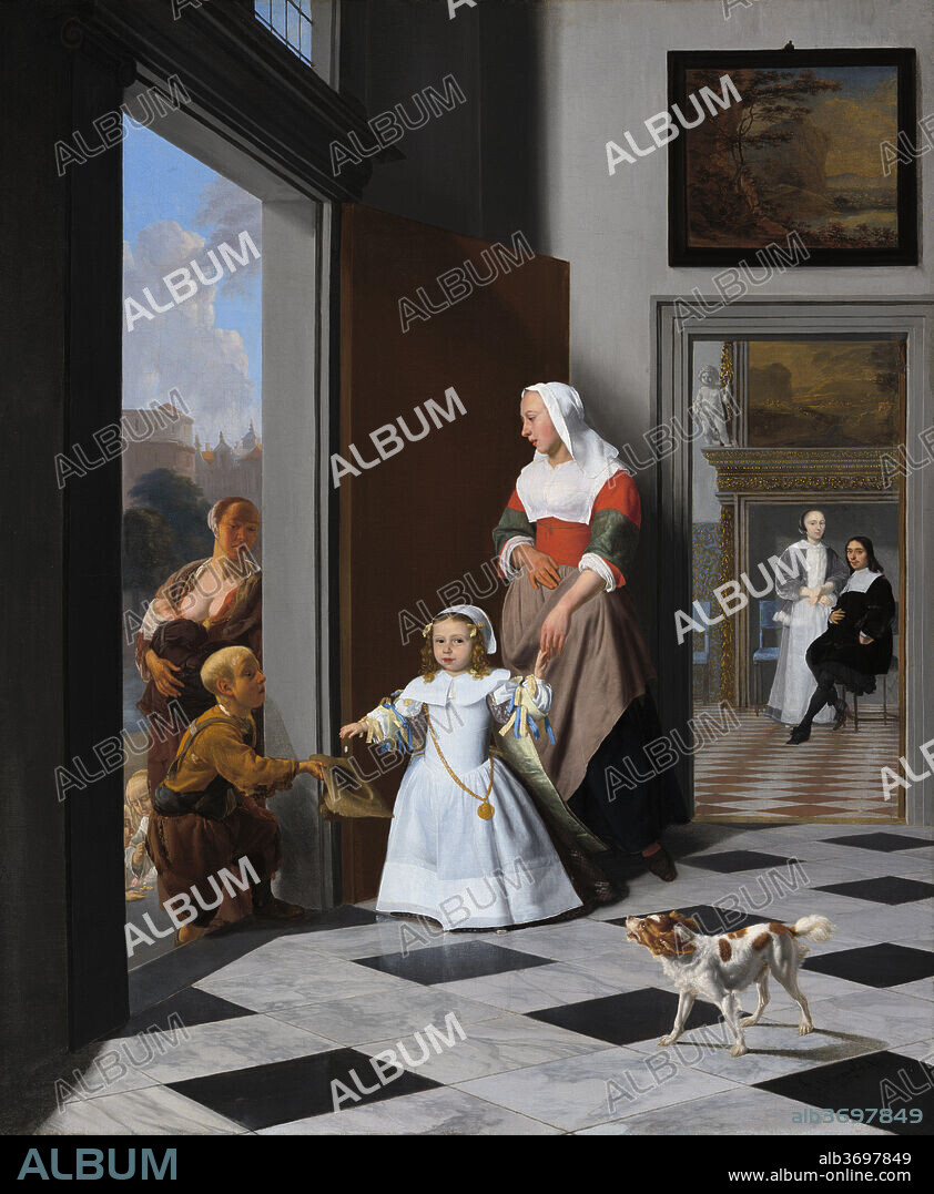 JACOB OCHTERVELT. A Nurse and a Child in an Elegant Foyer. Dated: 1663. Dimensions: overall: 81.5 × 66.8 cm (32 1/16 × 26 5/16 in.). Medium: oil on canvas.