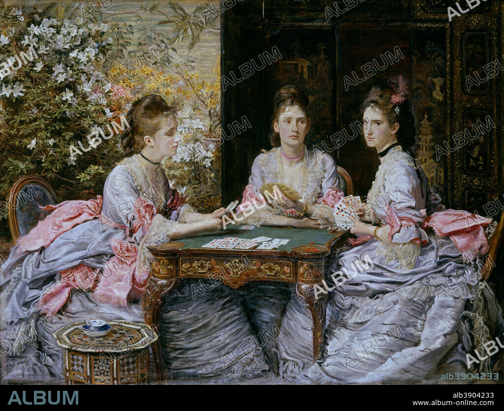 JOHN EVERETT MILLAIS. Hearts are Trumps. Date/Period: 1872. Painting. Oil on canvas. Height: 1,657 mm (65.23 in); Width: 2,197 mm (86.49 in).