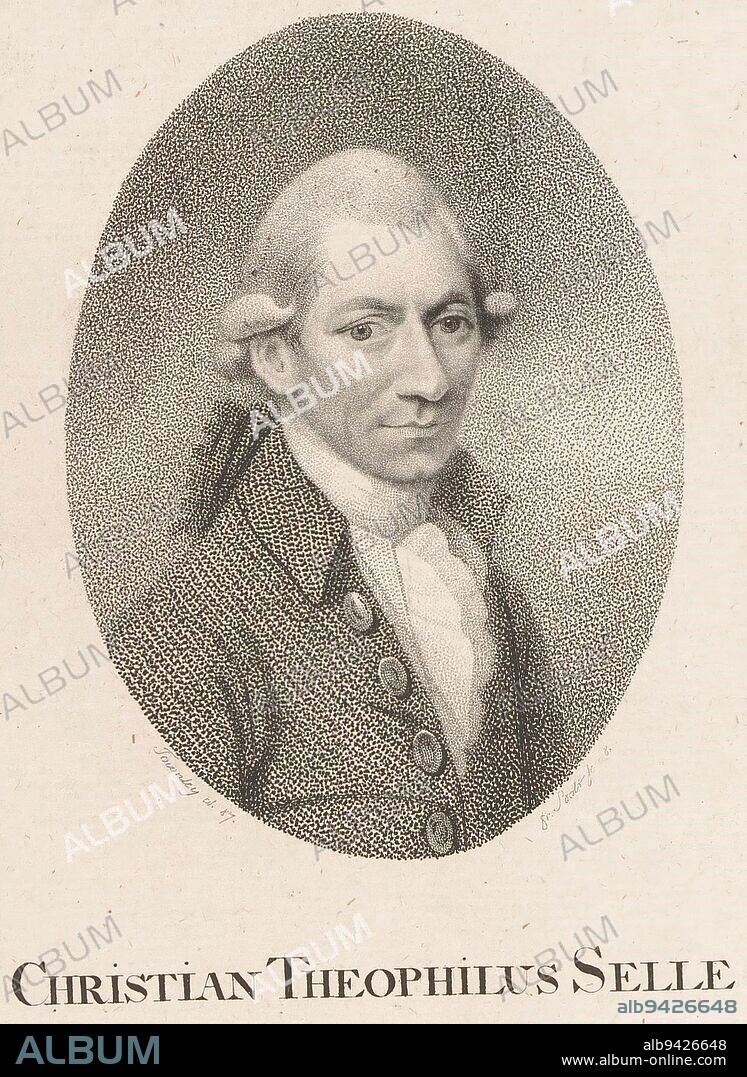 Portrait of Christian Gottlieb Selle, Johann Friedrich Bolt, after Charles Townley, 1787 - 1836, print maker: Johann Friedrich Bolt, (mentioned on object), intermediary draughtsman: Charles Townley, (mentioned on object), Christian Friedrich Himburg, (mentioned on object), Berlin, 1787 - 1836, paper, h 165 mm - w 101 mm.