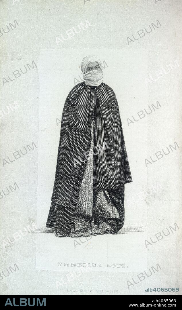 Emmeline Lott. The English Governess in Egypt. Harem Life in Egyp. London, 1866, 1865. Emmeline Lott, who travelled to the imperial harems of Egypt and Turkey and was governess to the Grand Pasha of Egypt.  Image taken from The English Governess in Egypt. Harem Life in Egypt and Constantinople...  Originally published/produced in London, 1866, 1865. . Source: 10096.bb.33, frontispiece. Language: English.