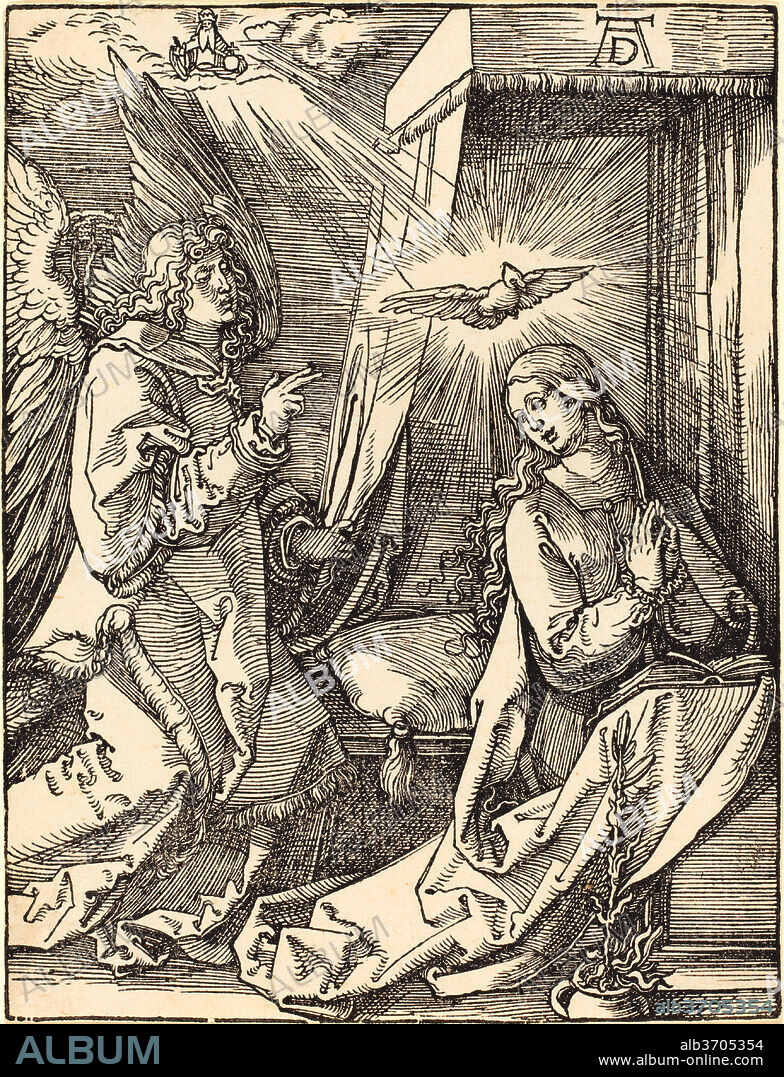 ALBERTO DURERO. The Annunciation. Dated: probably c. 1509/1510. Medium: woodcut.