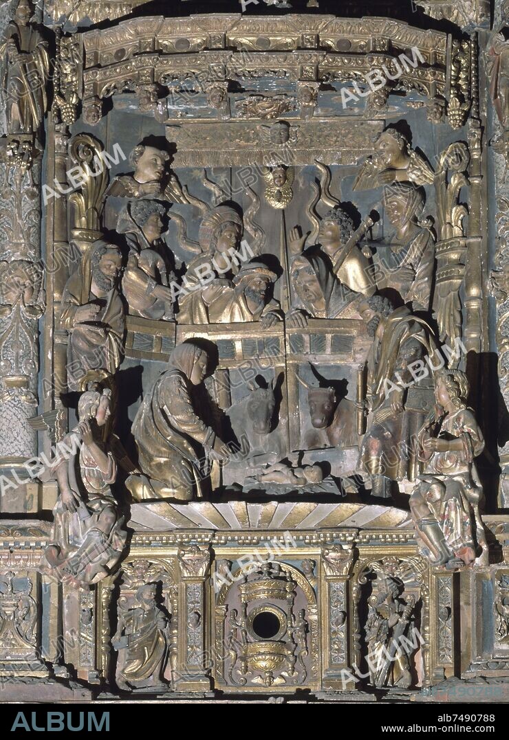 CORNELIS DE HOLANDA. RETABLO TESTERO SUR - NATIVIDAD DE JESUS.