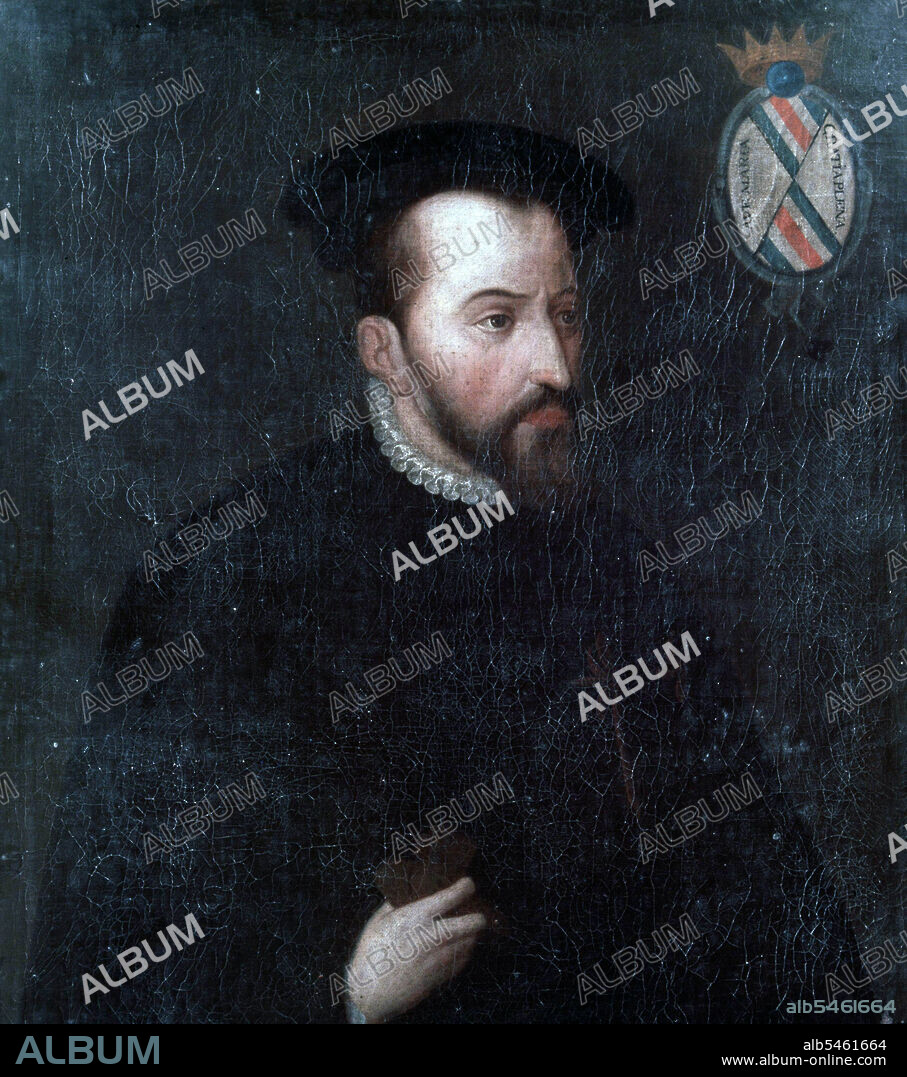 RAMON TORRES (S. XVIII). MENDOZA , ANTONIO DE. POLITICO ESPAÑOL.1490-1552. VIRREY DE NUEVA ESPAÑA . 1535 - 1550. OLEO DE RAMON TORRES , SIGLO XVIII. MUSEO DE AMERICA . MADRID.