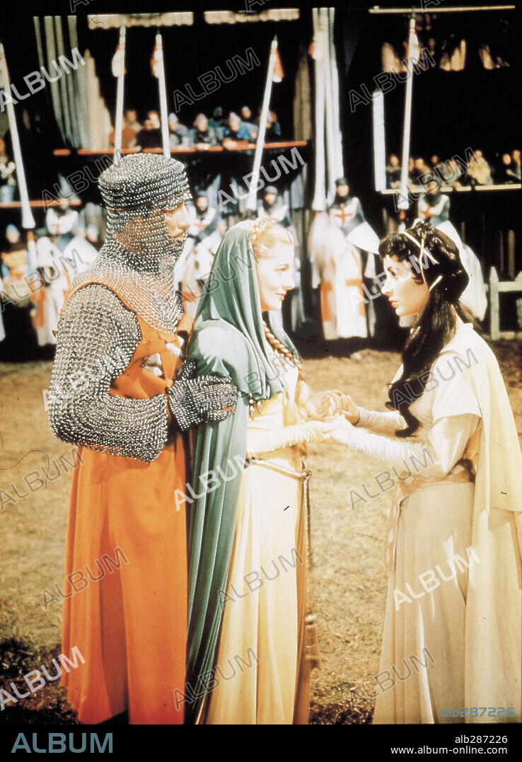 ELIZABETH TAYLOR, JOAN FONTAINE und ROBERT TAYLOR in IVANHOE - DER SCHWARZE RITTER, 1952 (IVANHOE), unter der Regie von RICHARD THORPE. Copyright M.G.M.
