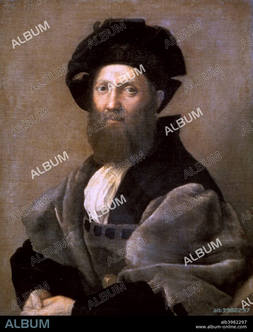 'Portrait of Baldassare Castiglione', 1514-1515. Portrait of Baldassarre Castiglione, a literary figure active at the court of Urbino in the early years of the 16th century.