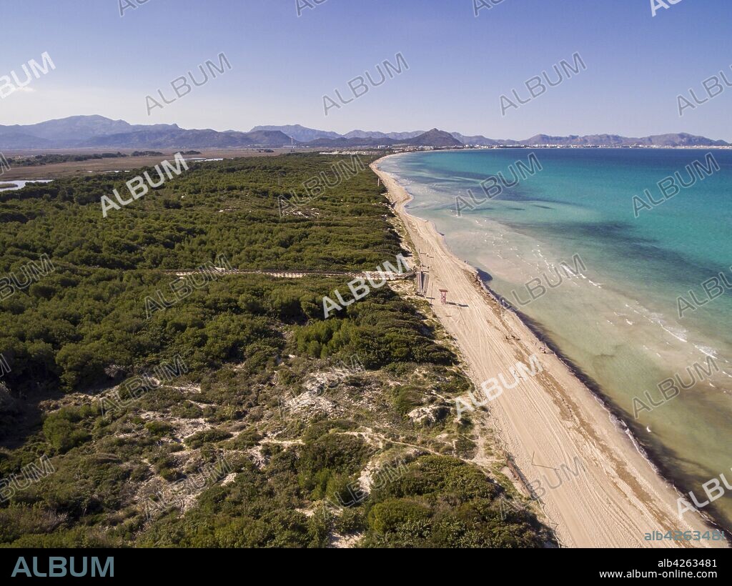 Casetes des Capellans, Playa de Muro - Es Comú, termino municipal de Muro, Mallorca, balearic islands, spain, europe.