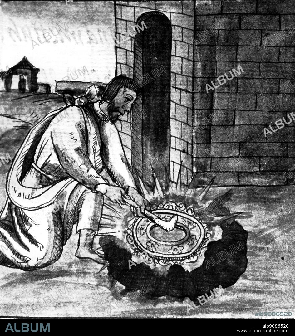 Polishing Indian Goldstone. The Opening of the World by David Divine, page 225. An Indian Goldsmith at work polishing.