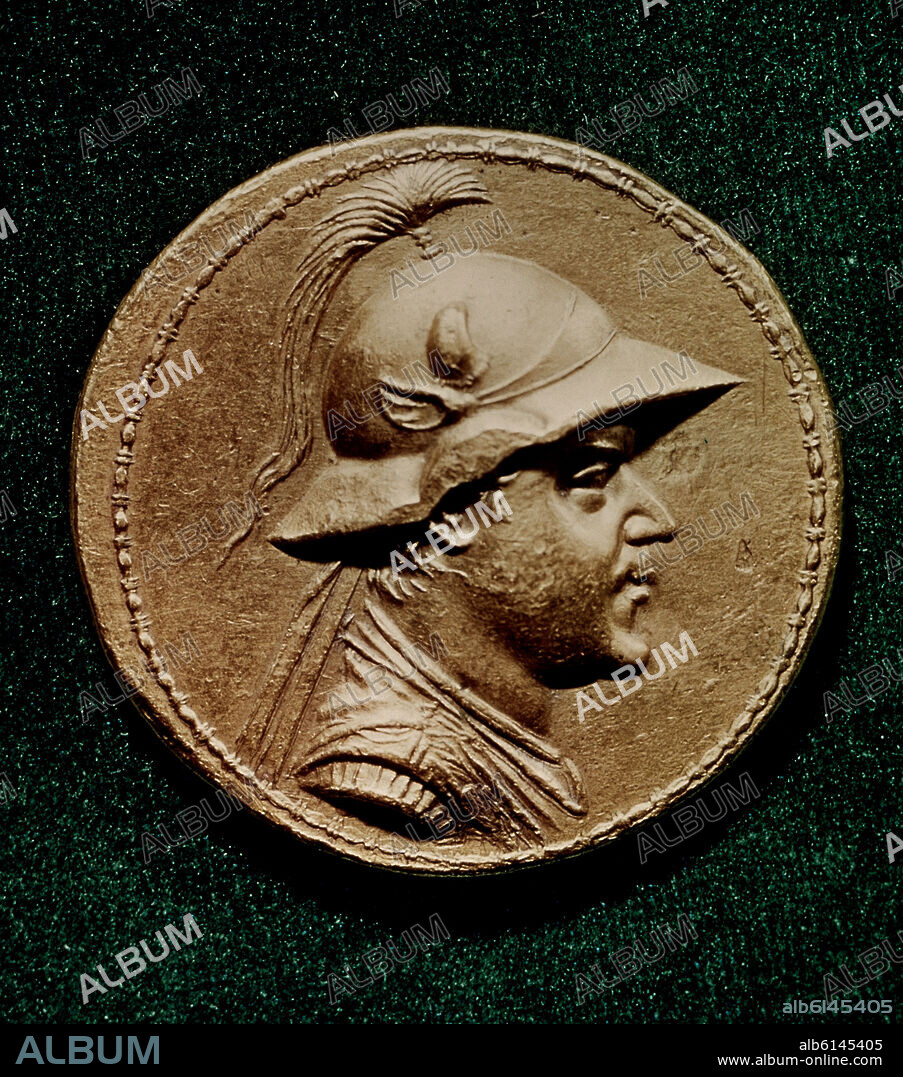 Tetradrachma showing Eucratides I, king of Bactriana.. 2nd century B.C.