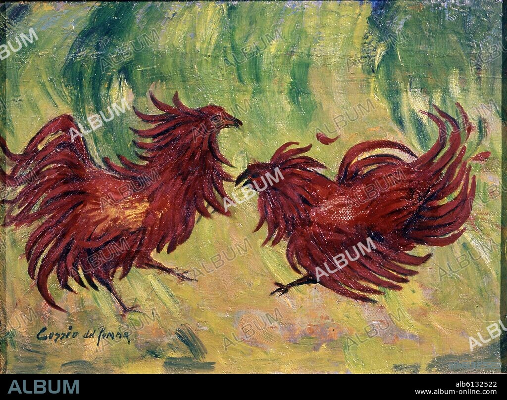 FELIPE COSSIO DEL POMAR (1888-1981). GALLOS DE PELEA - SIGLO XX.