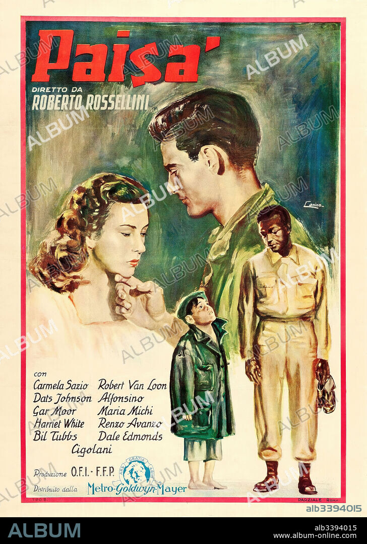 Poster of PAISAN, 1946 (PAÏSA), directed by ROBERTO ROSSELLINI. Copyright O.F.I.&F.F.P.