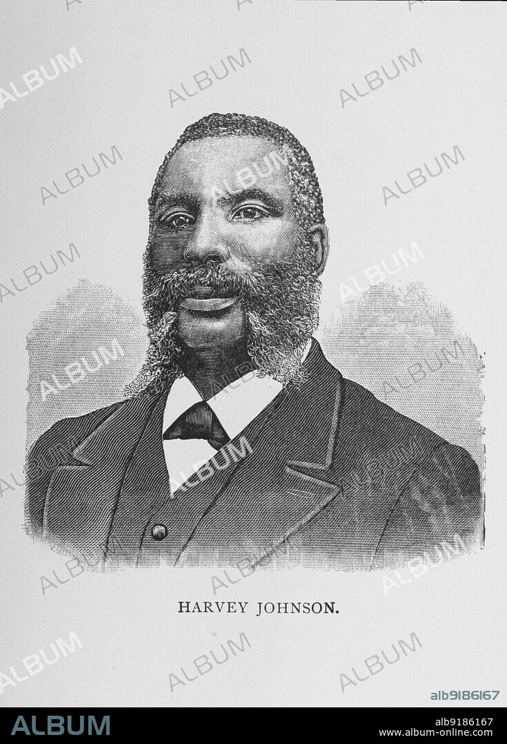 Harvey Johnson, 1887. African-American pastor and civil rights activist. From "Men of Mark: Eminent, Progressive and Rising" by William J. Simmons.