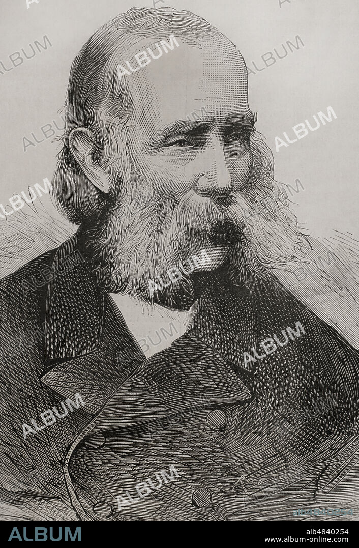 BERNARDO RICO (1825-1894). SPANISH ENGRAVER.. Franz Karl Joseph of Austria-Habsburg (1802-1878). Archduke of Austria. Member of the House of Habsburg-Lorraine. Father of emperors Franz Joseph I of Austria and Maximilian I of Mexico. Portrait. Engraving by Rico. La Ilustración Española y Americana, 1878.