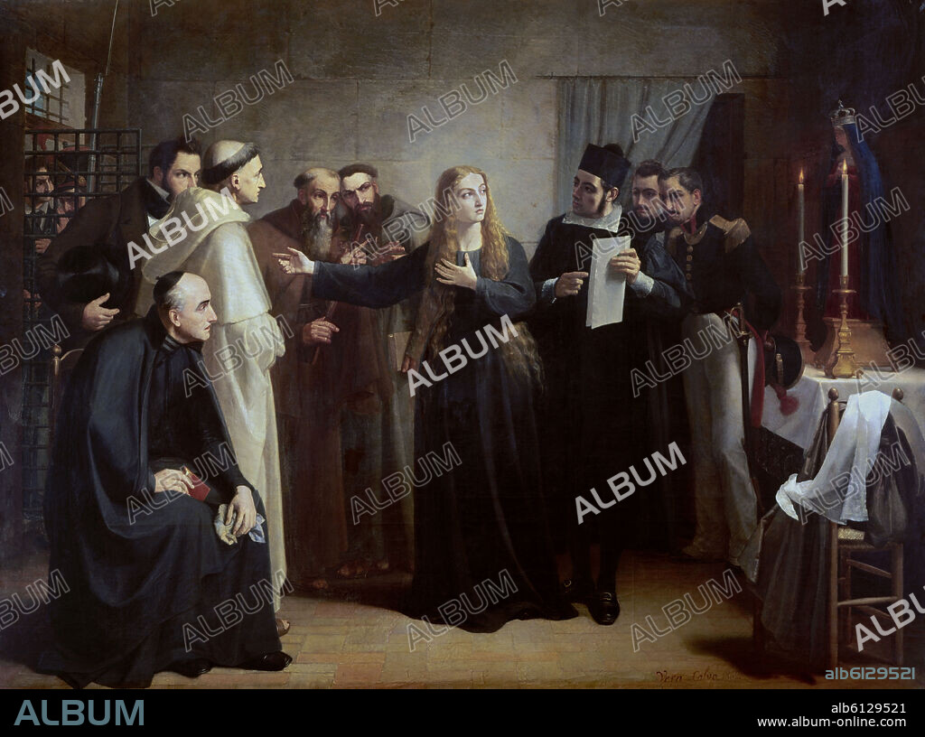 JUAN ANTONIO VERA CALVO. MARIANA PINEDA EN CAPILLA - 1862 - O/L - 300x250.