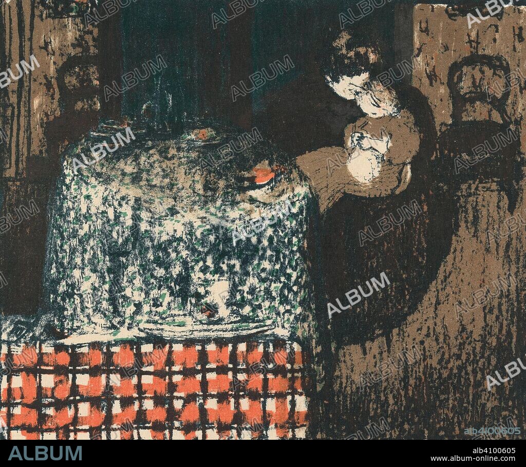 EDOUARD VUILLARD. Motherhood (Maternité) from the journal Pan (1896). Dimensions: 25.8 cm x 28.4 cm, 19 cm x 22.5 cm.